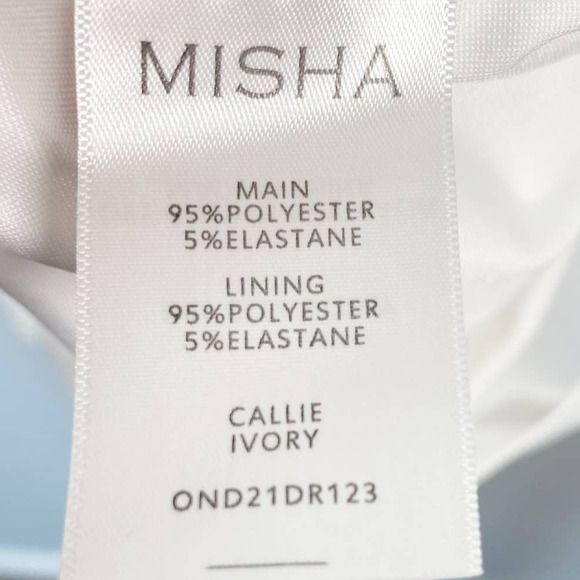 MISHA Callie Ivory Cutout Mini Dress Halter Neck Ruched Bride Bachelorette 4 - Picture 9 of 11